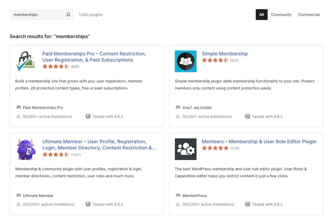 wp membership plugin store