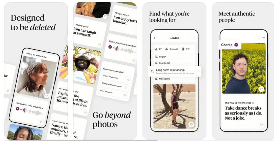 an image showing the tagline of the dating app Hinge