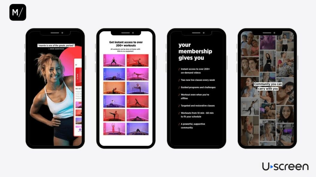 image showing in app snap samples of the M Body app