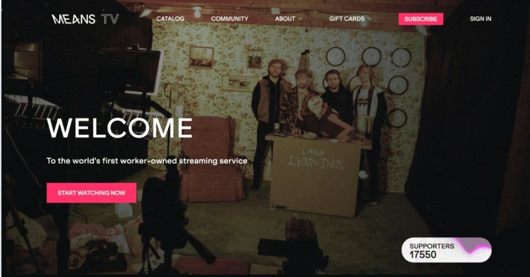 image showing the Means TV webpage