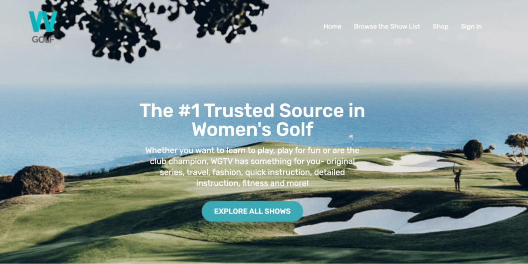 A screenshot of Women's Golf website, a leading membership site for women in golf.