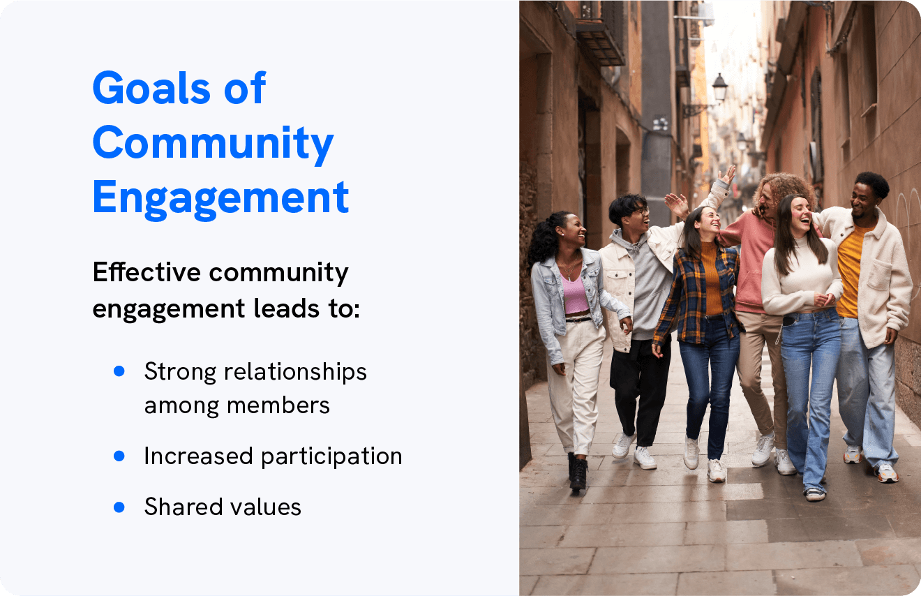 An image displays the 3 primary results of using community engagement strategies.