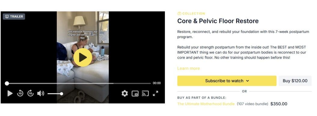 Fittest Core video on Core and Pelvic Floor Restore