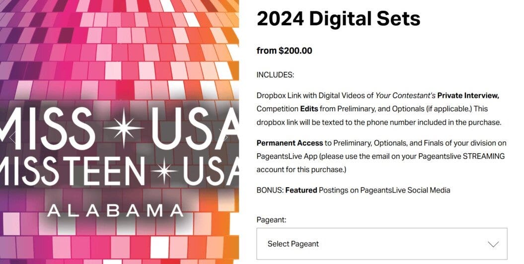 2024 digital sets with details on Miss USA Alabama