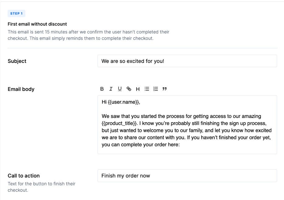 Uscreen email composition