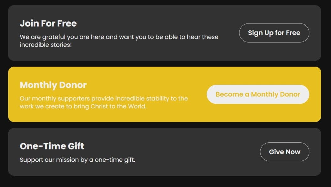 Wild Goose TV pricing page