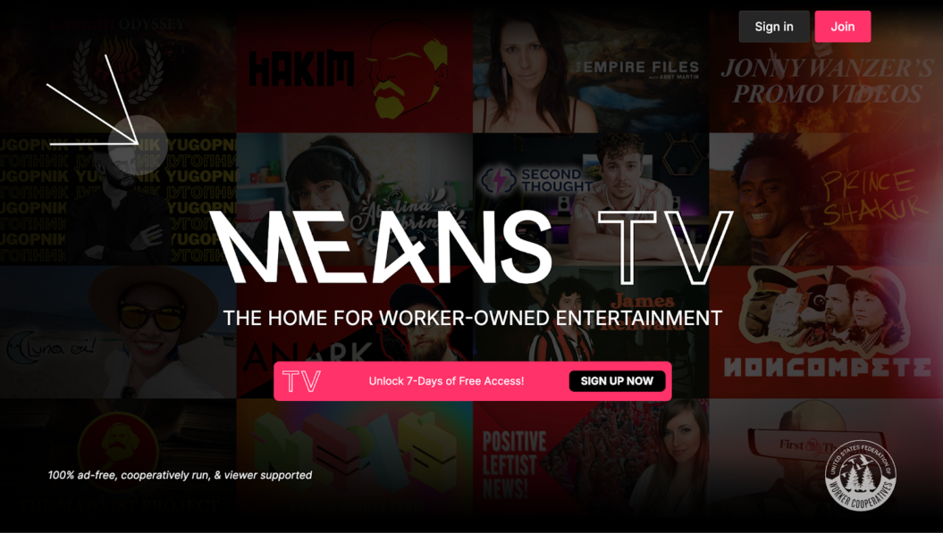 Means TV sign up banner