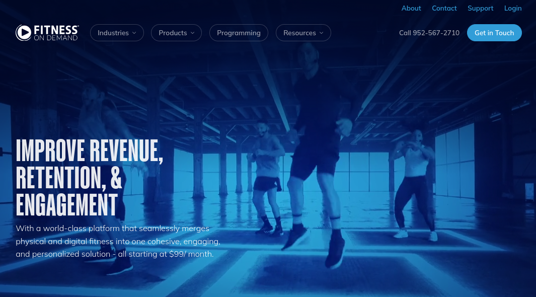 Fitness On Demand web homepage
