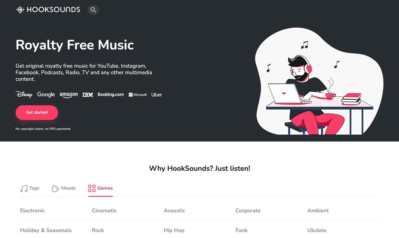 HookSounds royalty-free music service