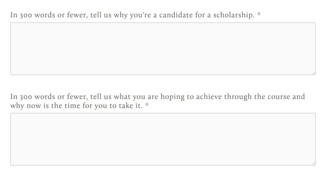 Coupon scholarship Peter Crone example