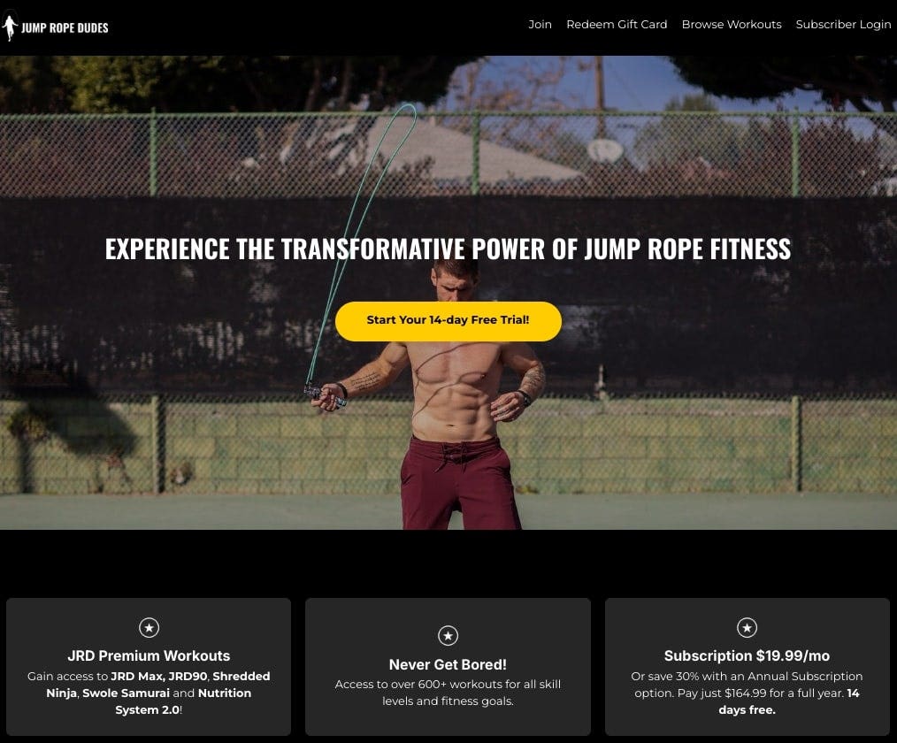 Jump Rope Dude website