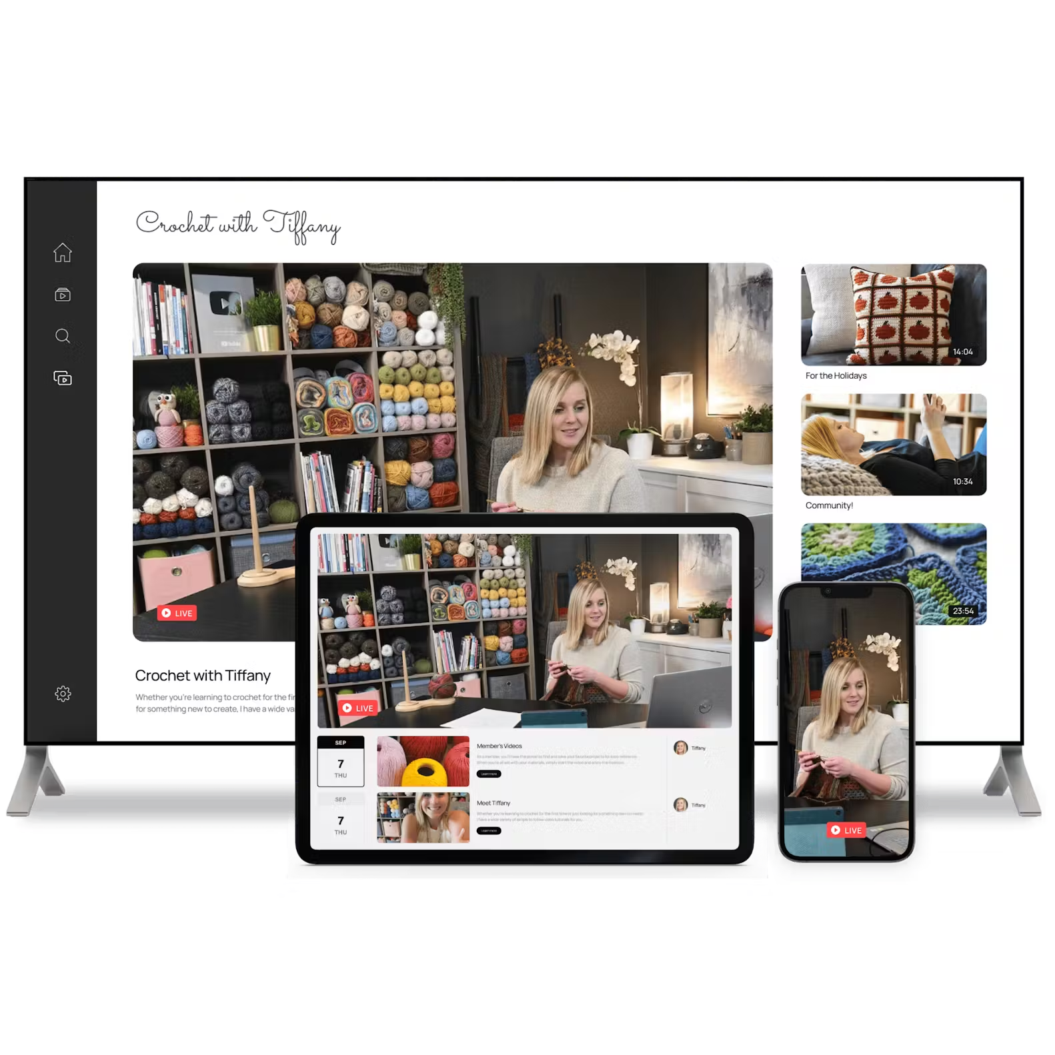 an image showing a sample of the streaming platform for Crochet with Tiffany