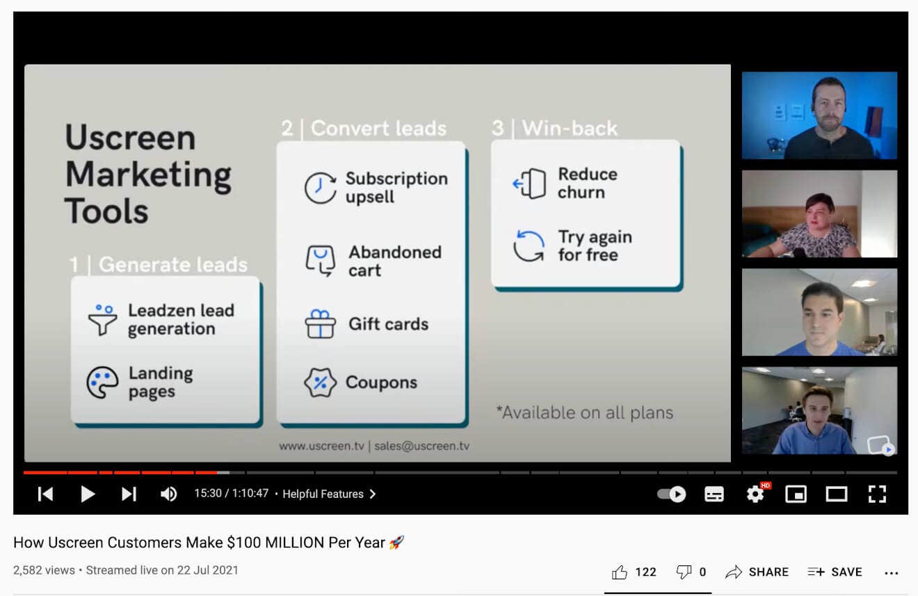 Uscreen Livestream