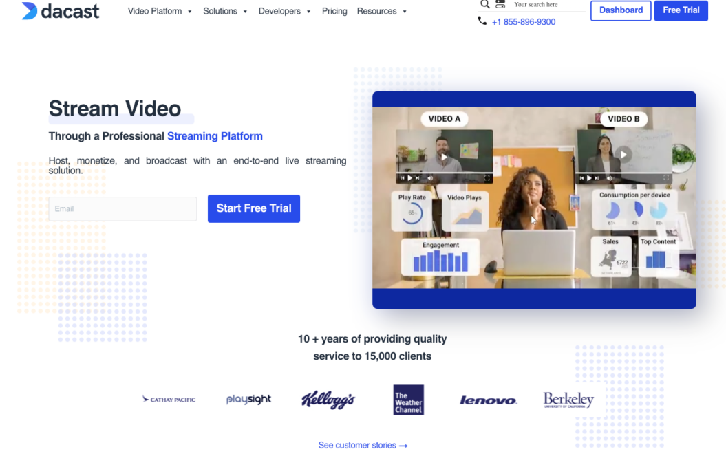 dacast homepage