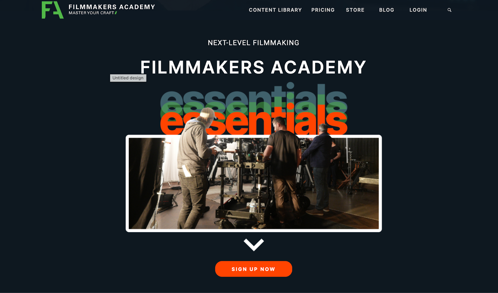 Filmmakers Academy homepage
