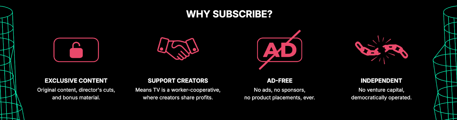 Means TV subscription features