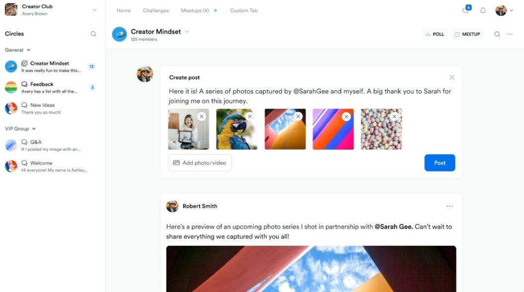 Screenshot showing Kajabi's community space in action