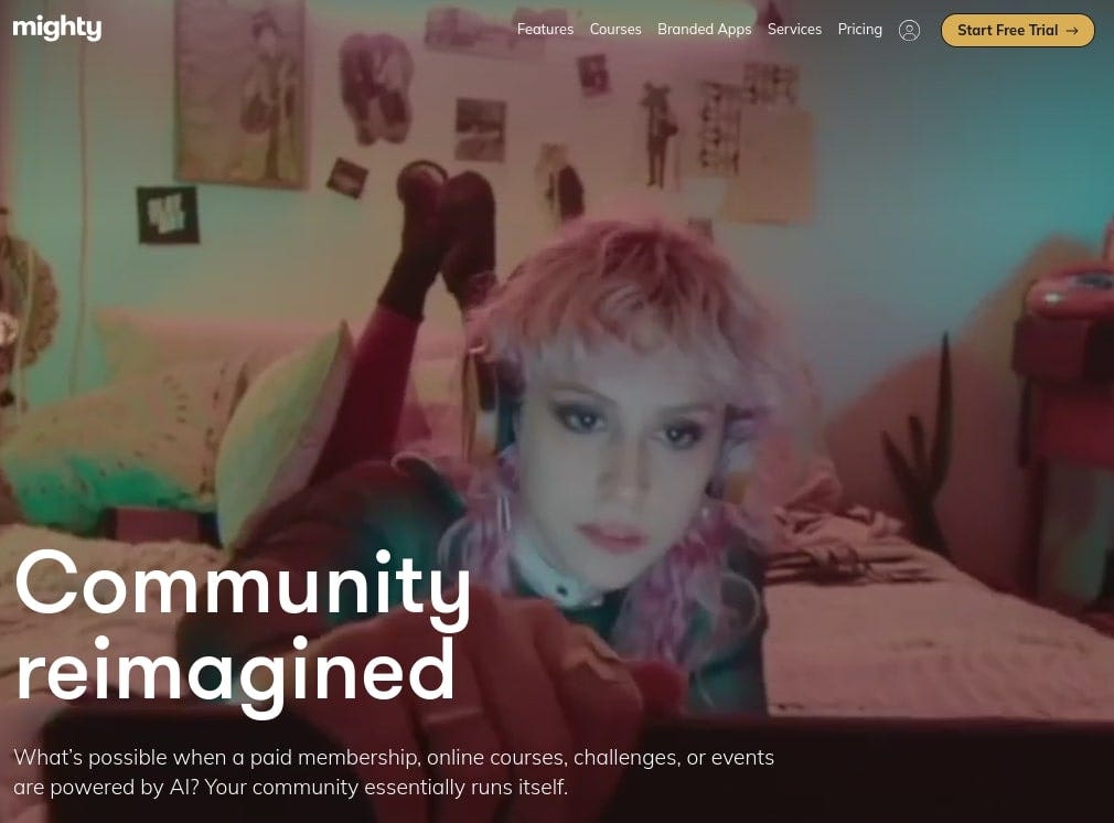mighty networks homepage screenshot