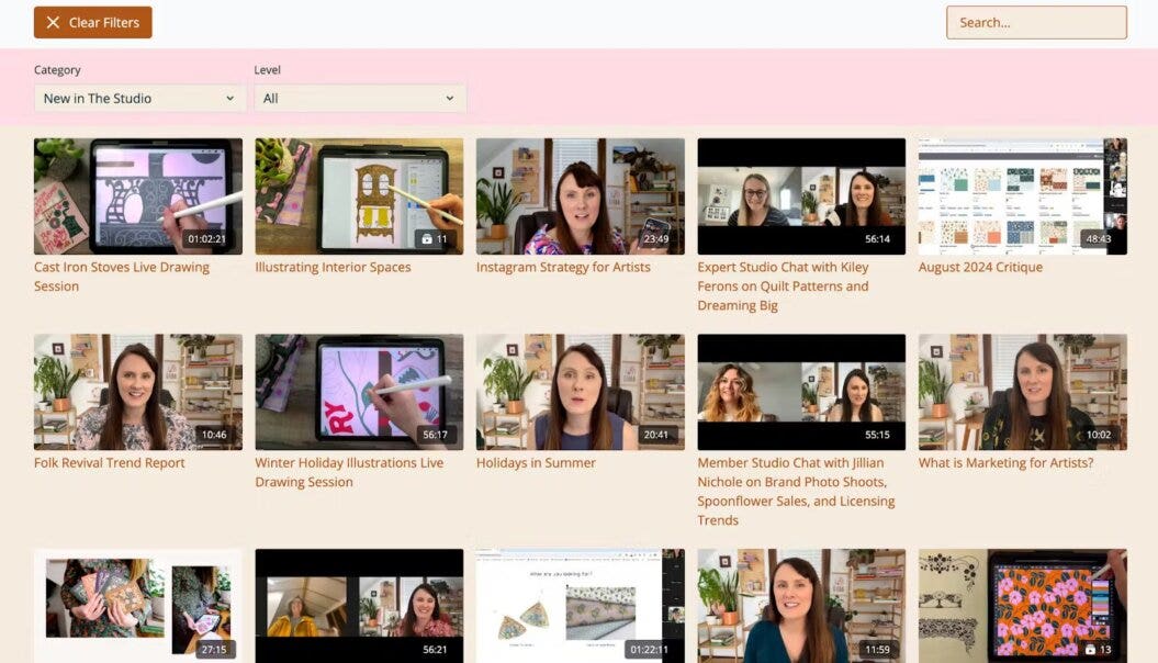 The Studio Membership video library