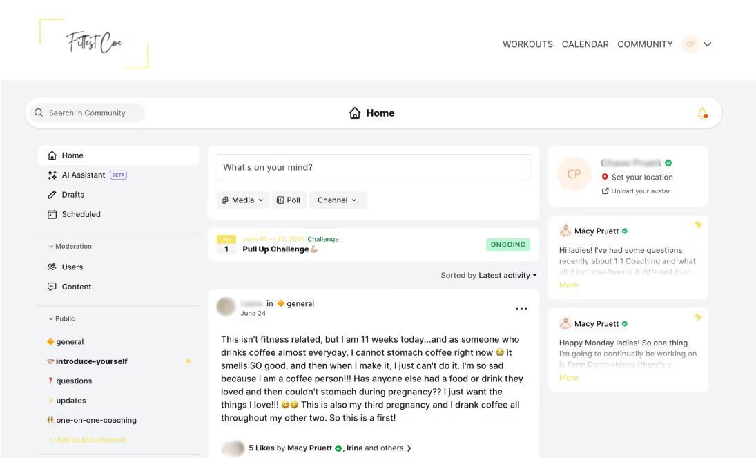 Fittest core dashboard