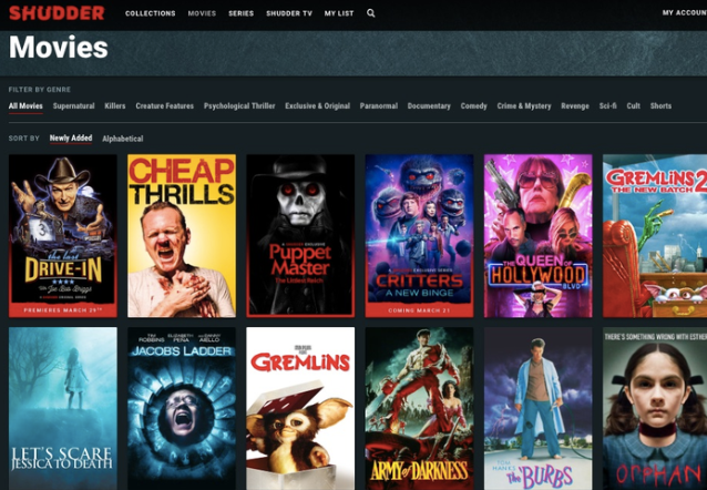 Shudder movie collection