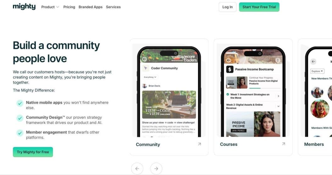Mighty Networks Homepage