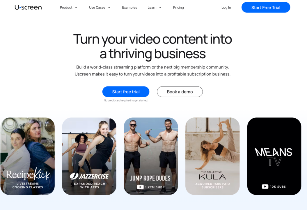 Uscreen homepage