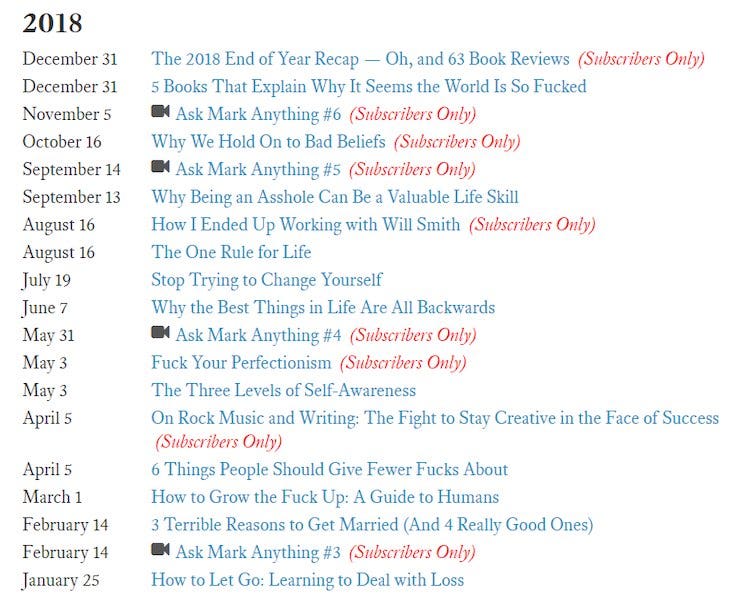 Mark Manson blogger paywall