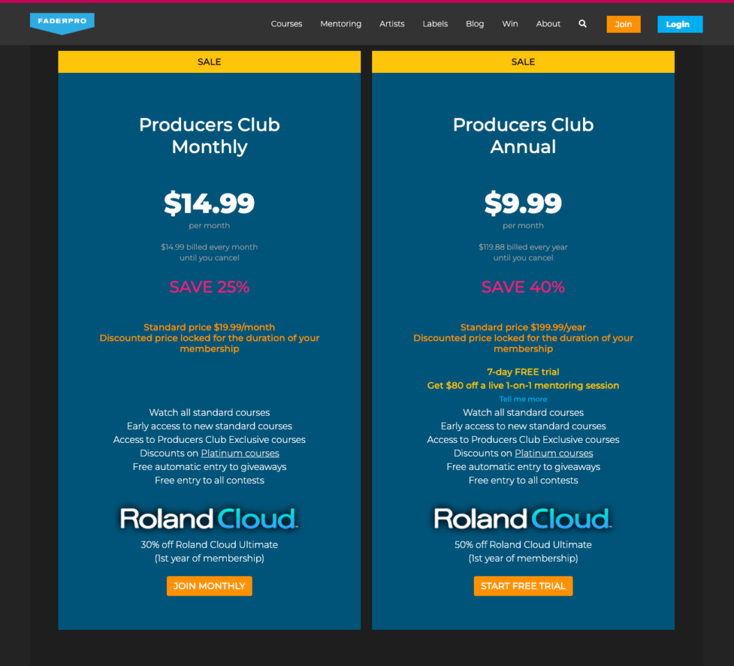 Faderpro producers clubs