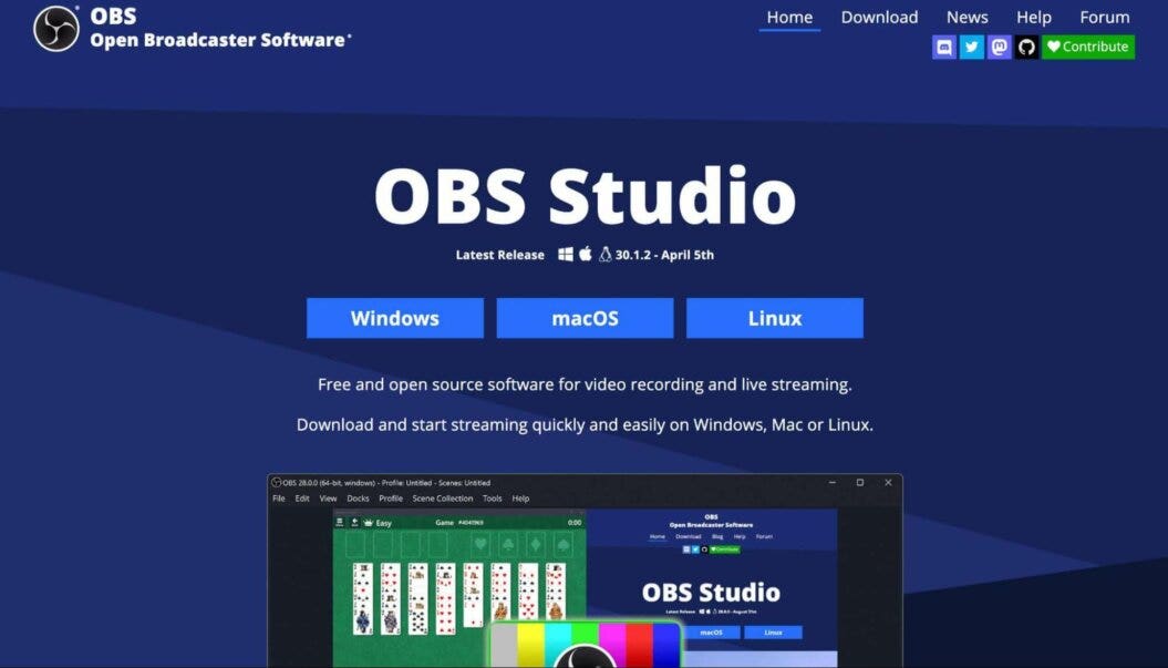 OBS multistreaming software encoder