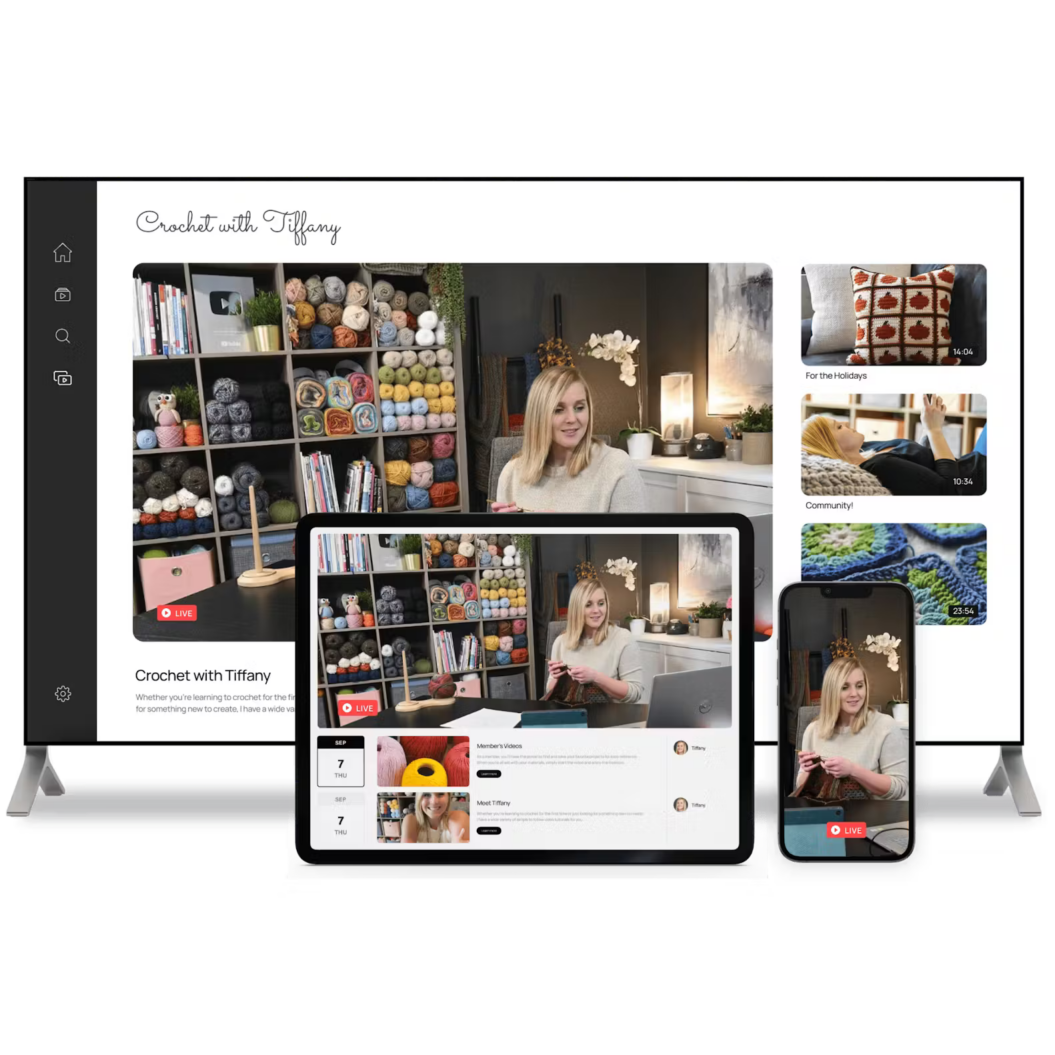 Crochet with Tiffany membership site built on Uscreen