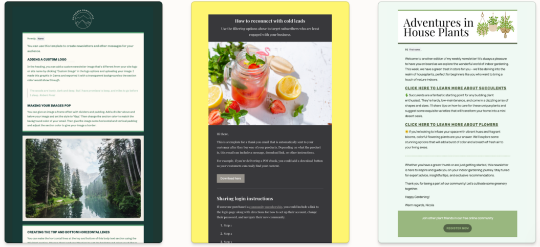 template samples for blogging