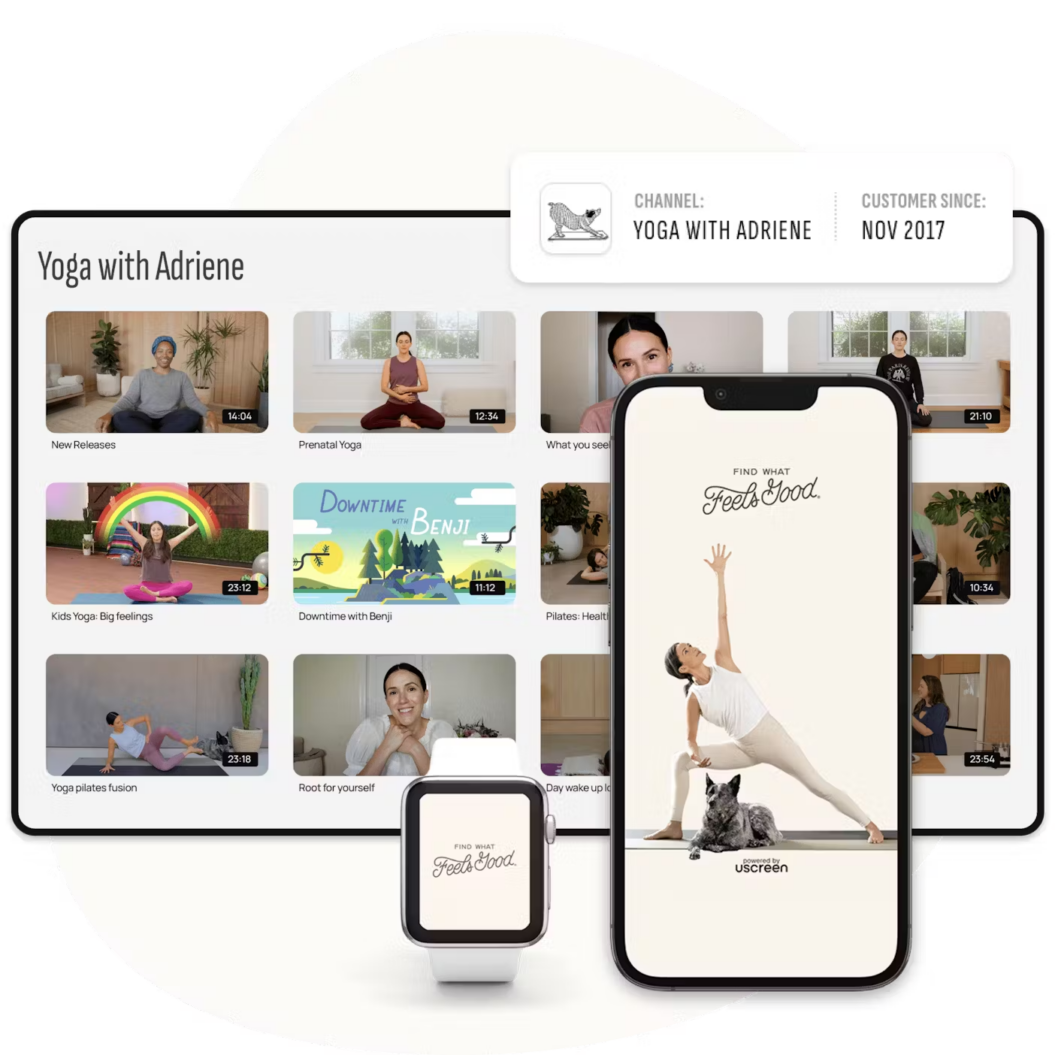 Yoga with Adriene membership site powered by Uscreen