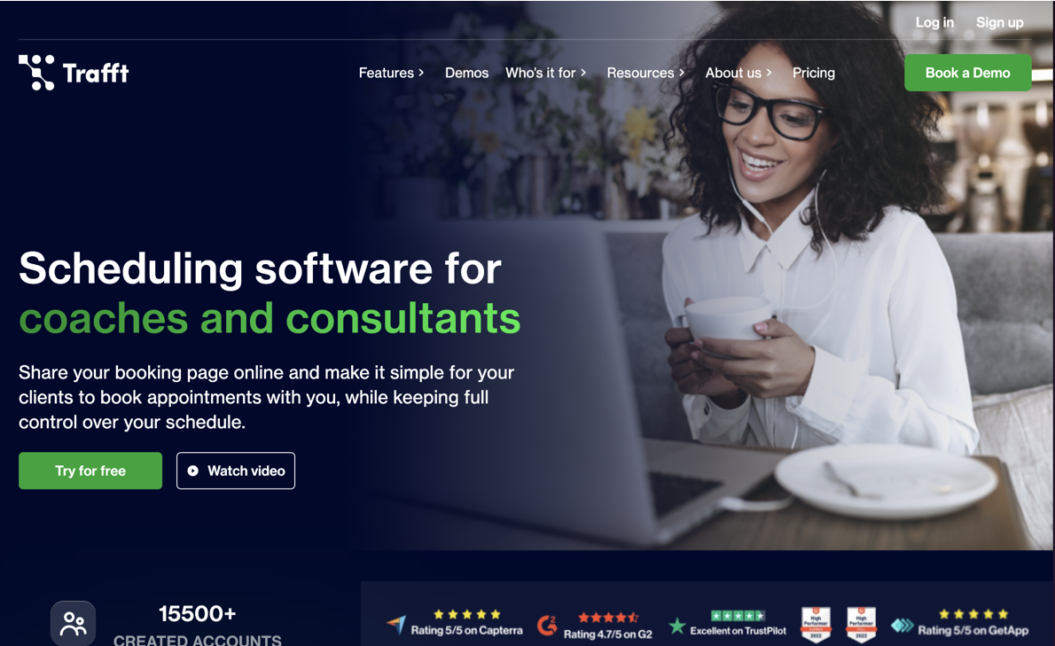 Trafft's page for coaching and consultants