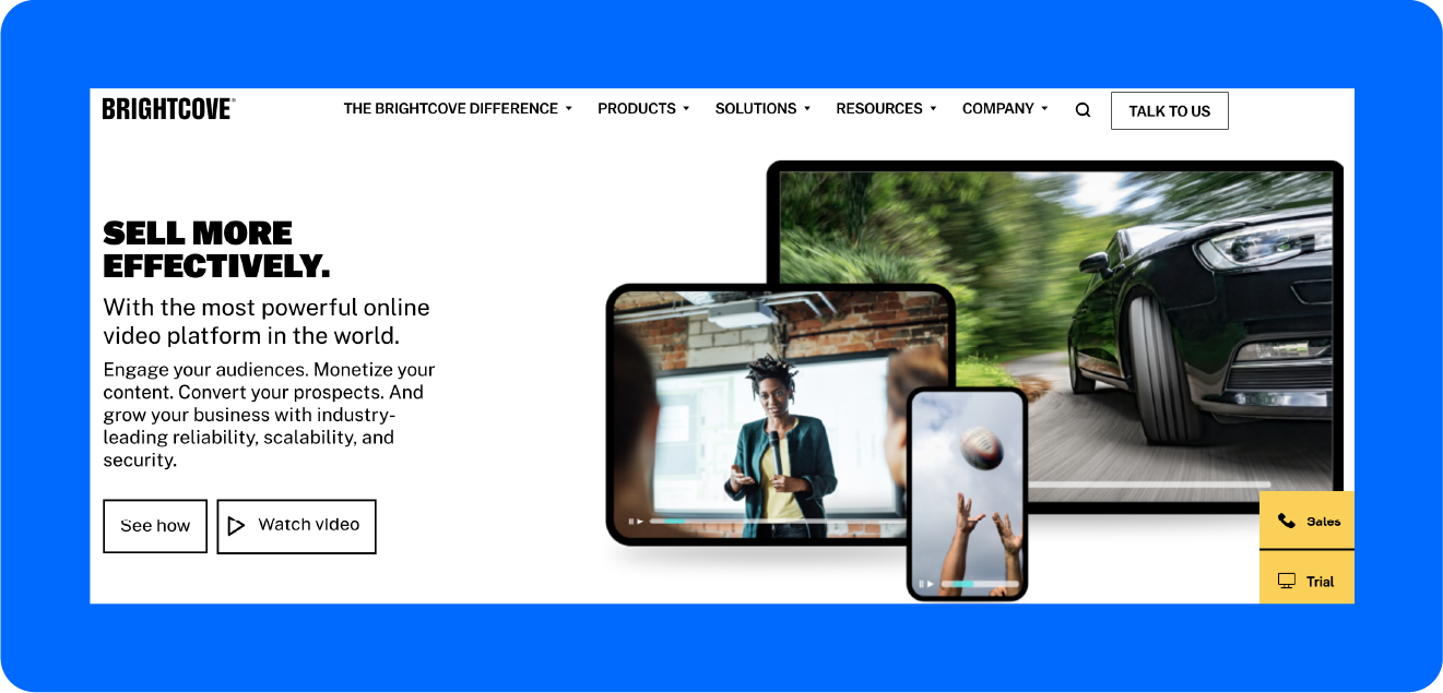Image Source / Alt text: A screenshot of a video hosting site called Brightcove.