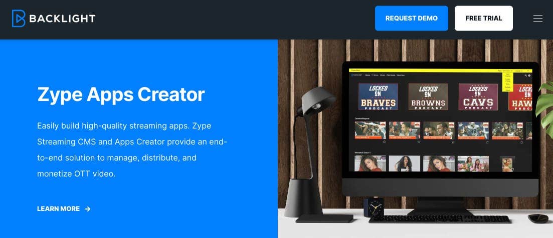 Backlight (formerly known as Zype ) homepage