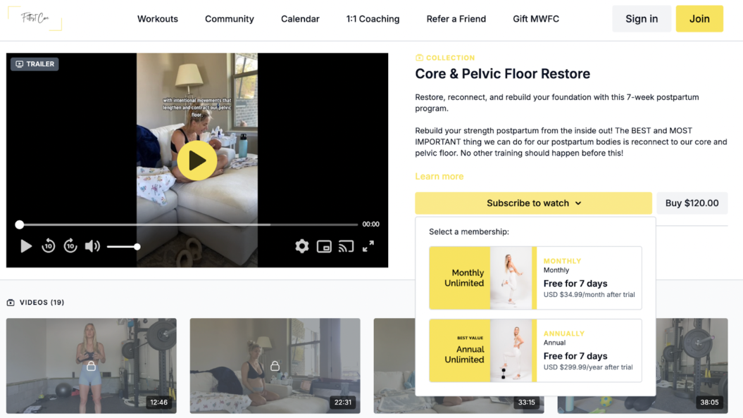 Fittest Core video and details sample