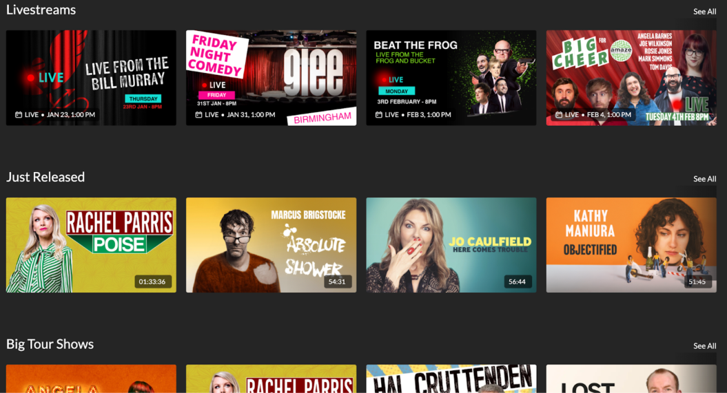 Next Up Comedy video library