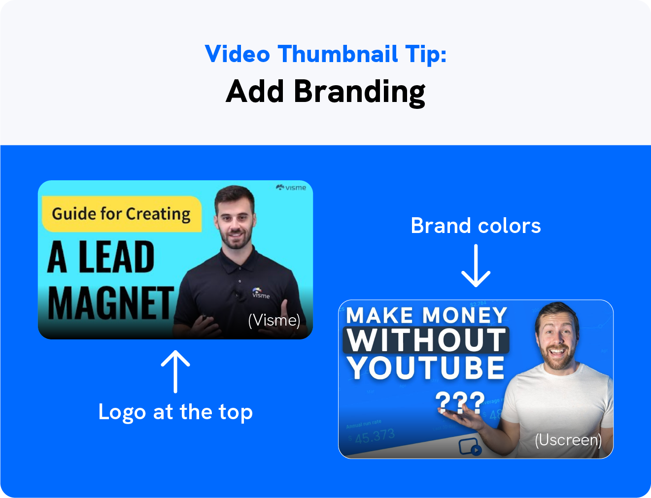 A graphic shows a video thumbnail tip with two examples.