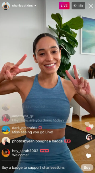 Screenshot from a Charlee Atkins social video