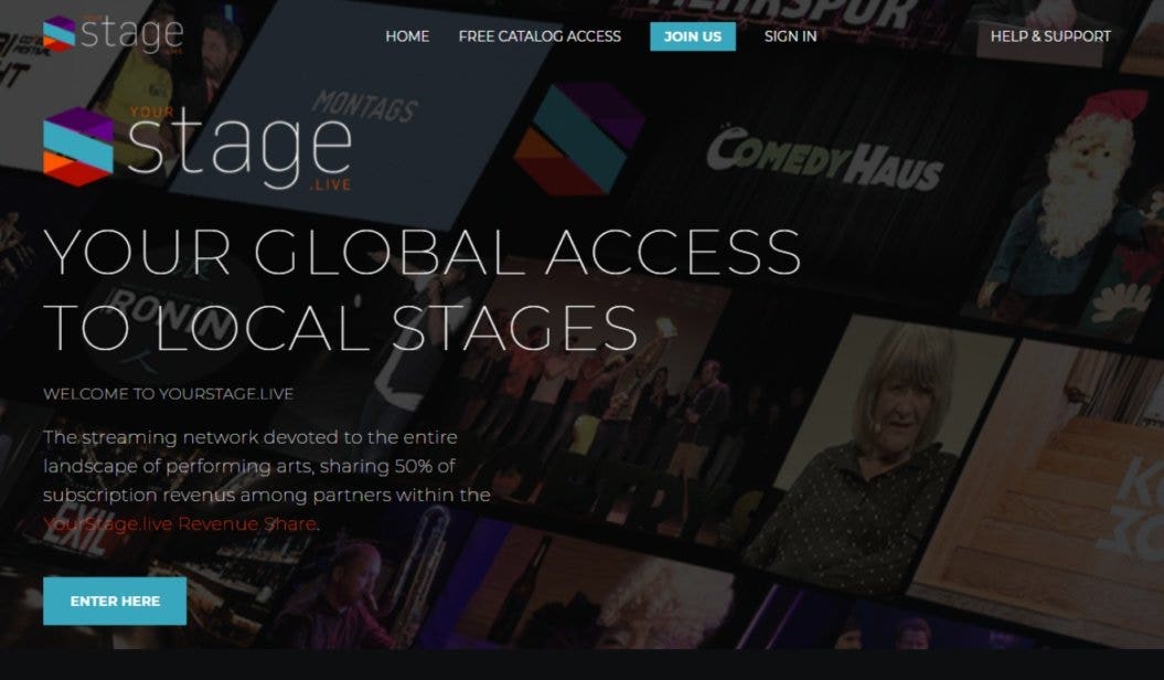 yourstage online events video on demand platform homepage