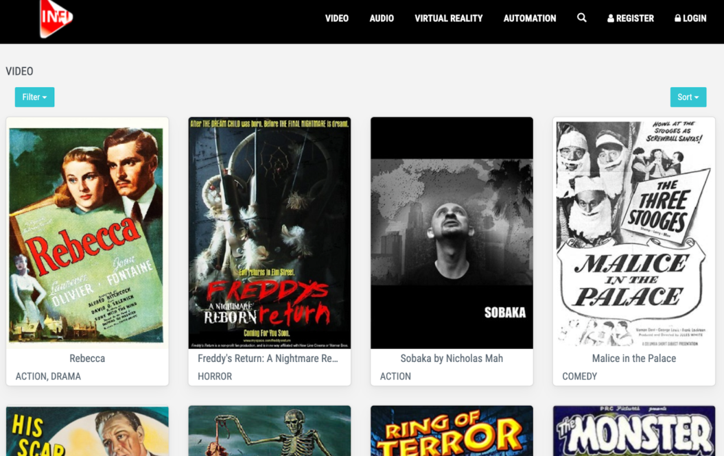 video category page powered by Muvi