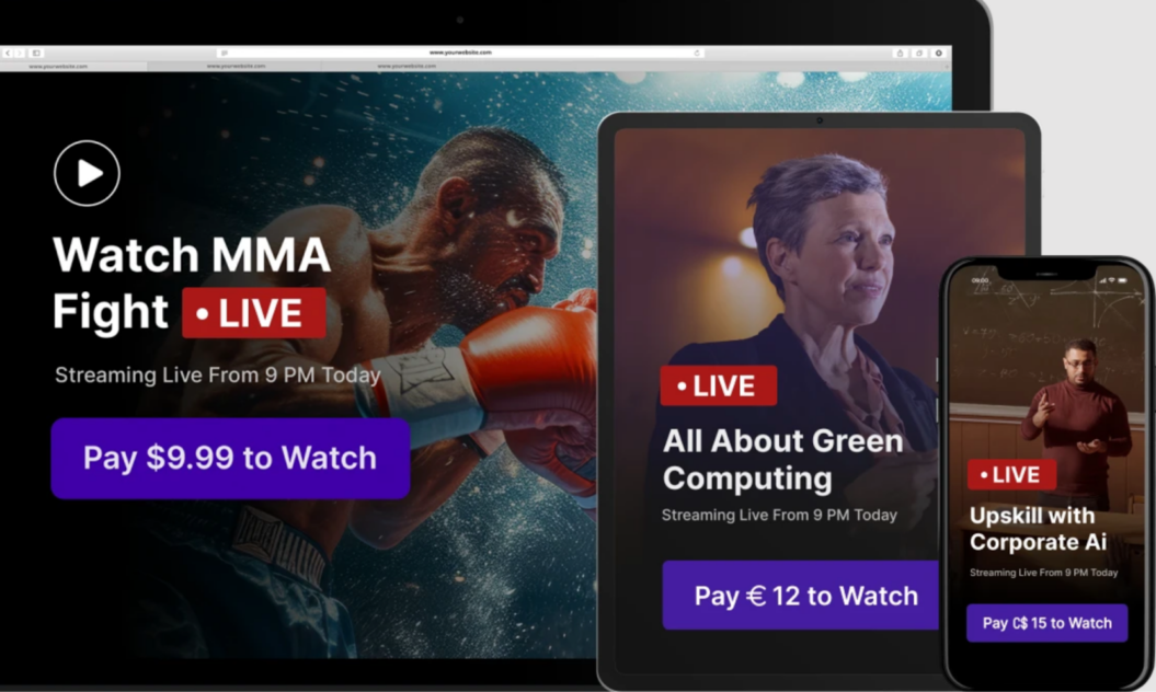 an image of the Muvi app showing three different pricing plans