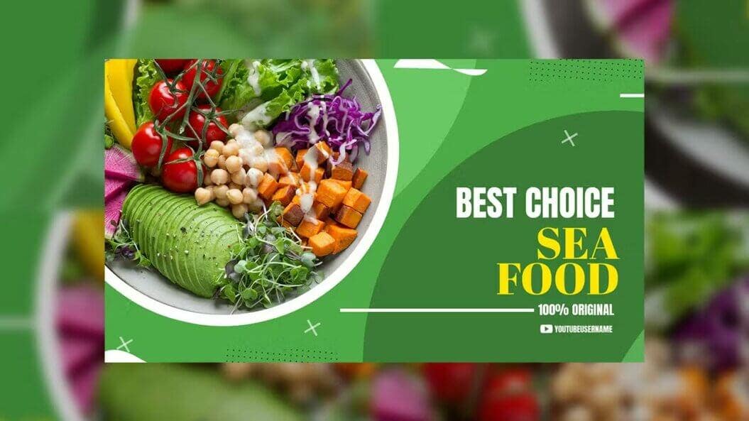 Foodie youtube video thumbnail example