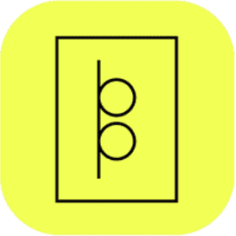 Membership app icon with a “bp” monogram on yellow