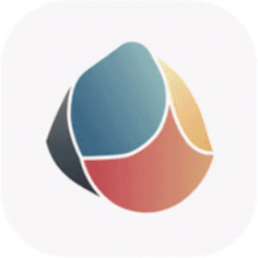 Membership app icon with a multicoloured faceted shape