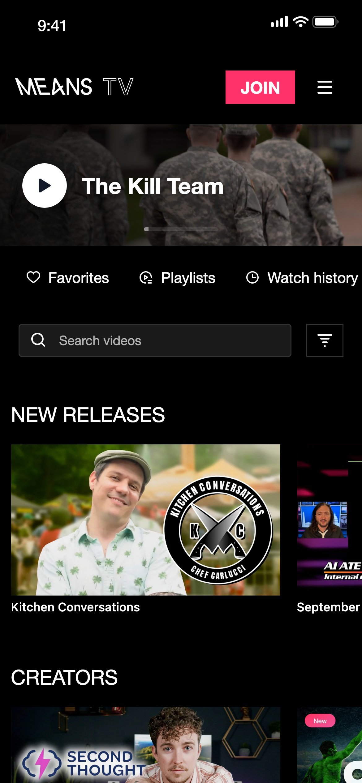 Means TV membership app