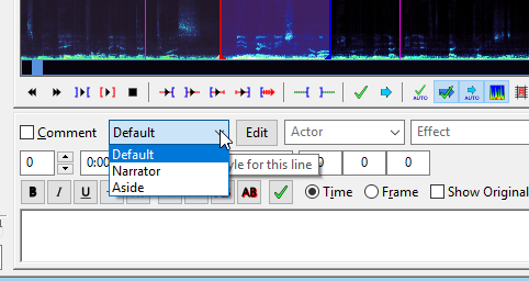 Applying style changes in Aegisub