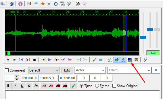 Using the spectrum analyzer in Aegisub