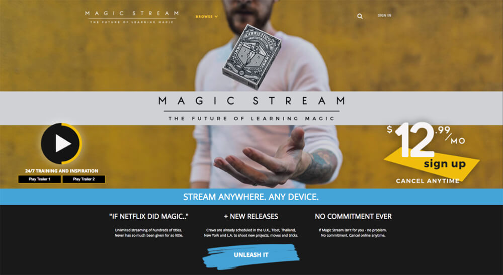 Magic stream teaching magic using Uscreen